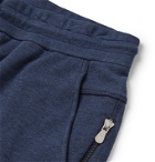 Brunello Cucinelli - Tapered Mélange Cotton-Blend Jersey Sweatpants - Blue