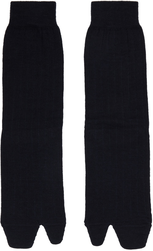 Photo: Maison Margiela Navy Tabi Socks