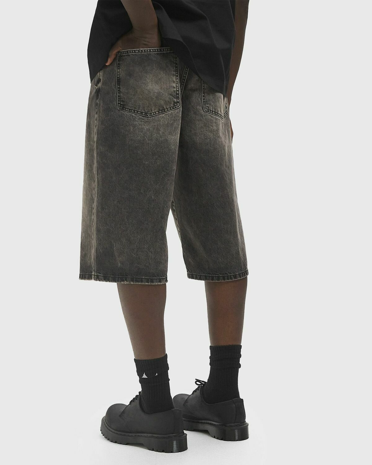 Boiler Room CUT OFF DENIM SHORT Black Mens Casual Short