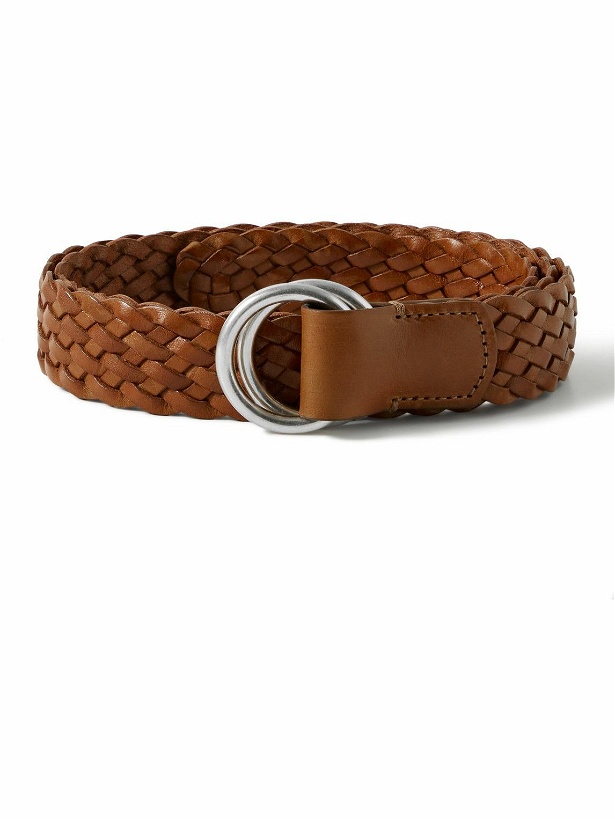 Photo: Anderson's - 3cm Woven Leather Belt - Brown