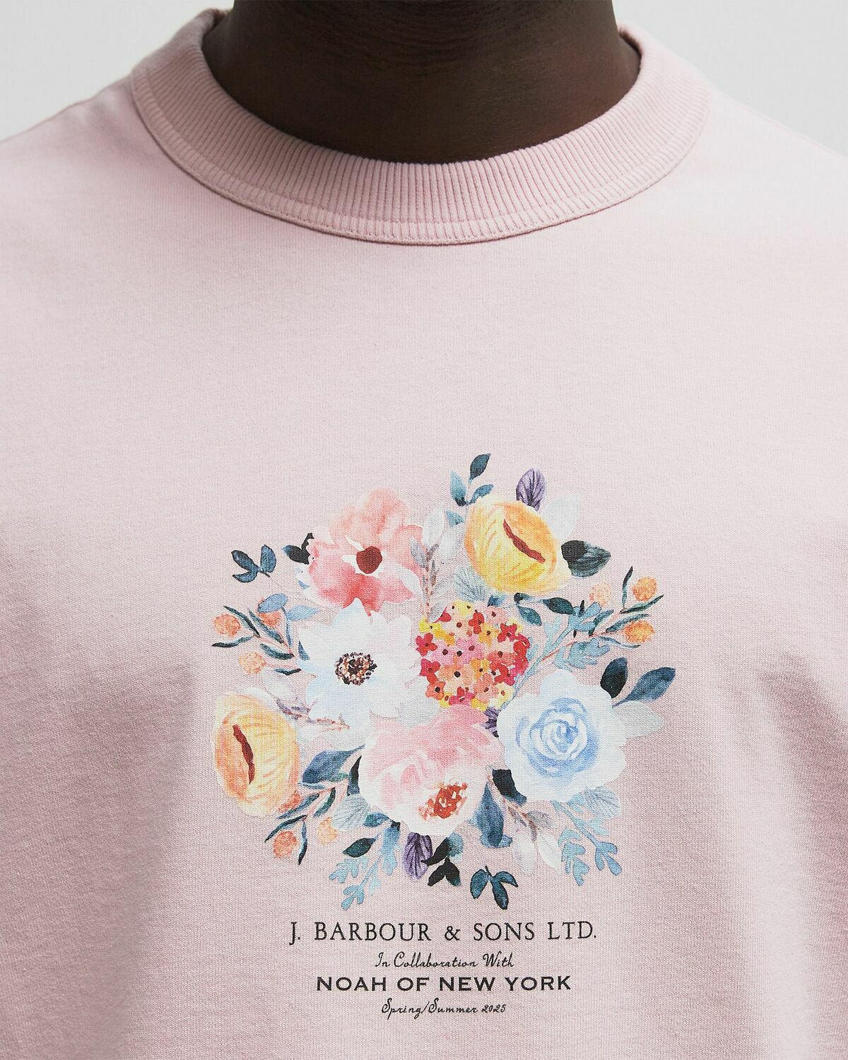 Barbour X Noah Floral T-Shirt Blue Mens Shortsleefe
