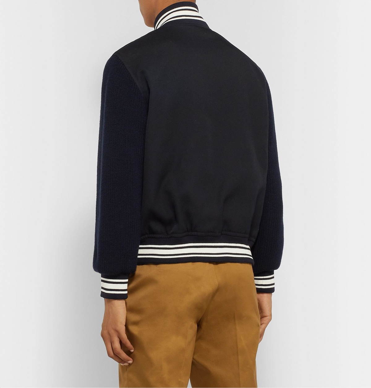 J.Press - Logo-Appliquéd Wool Bomber Jacket - Blue