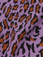 Wacko Maria - Camp-Collar Leopard-Print Woven Shirt - Purple