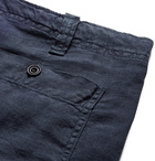 Hartford - Slim-Fit Linen-Chambray Drawstring Shorts - Men - Storm blue