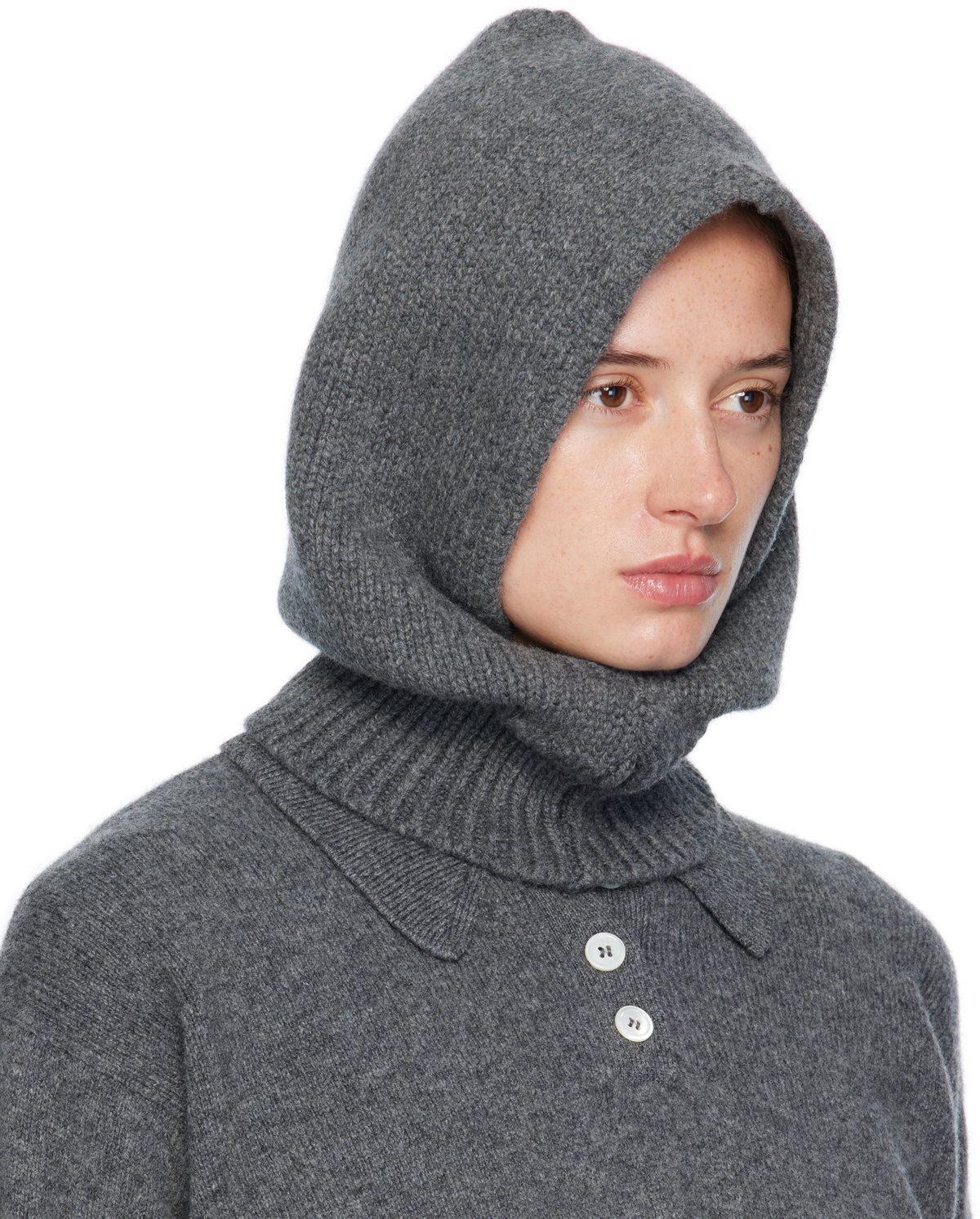 &Daughter Gray Hand-Knit Hood