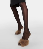 Saint Laurent La 16 animal-free fur and suede mules