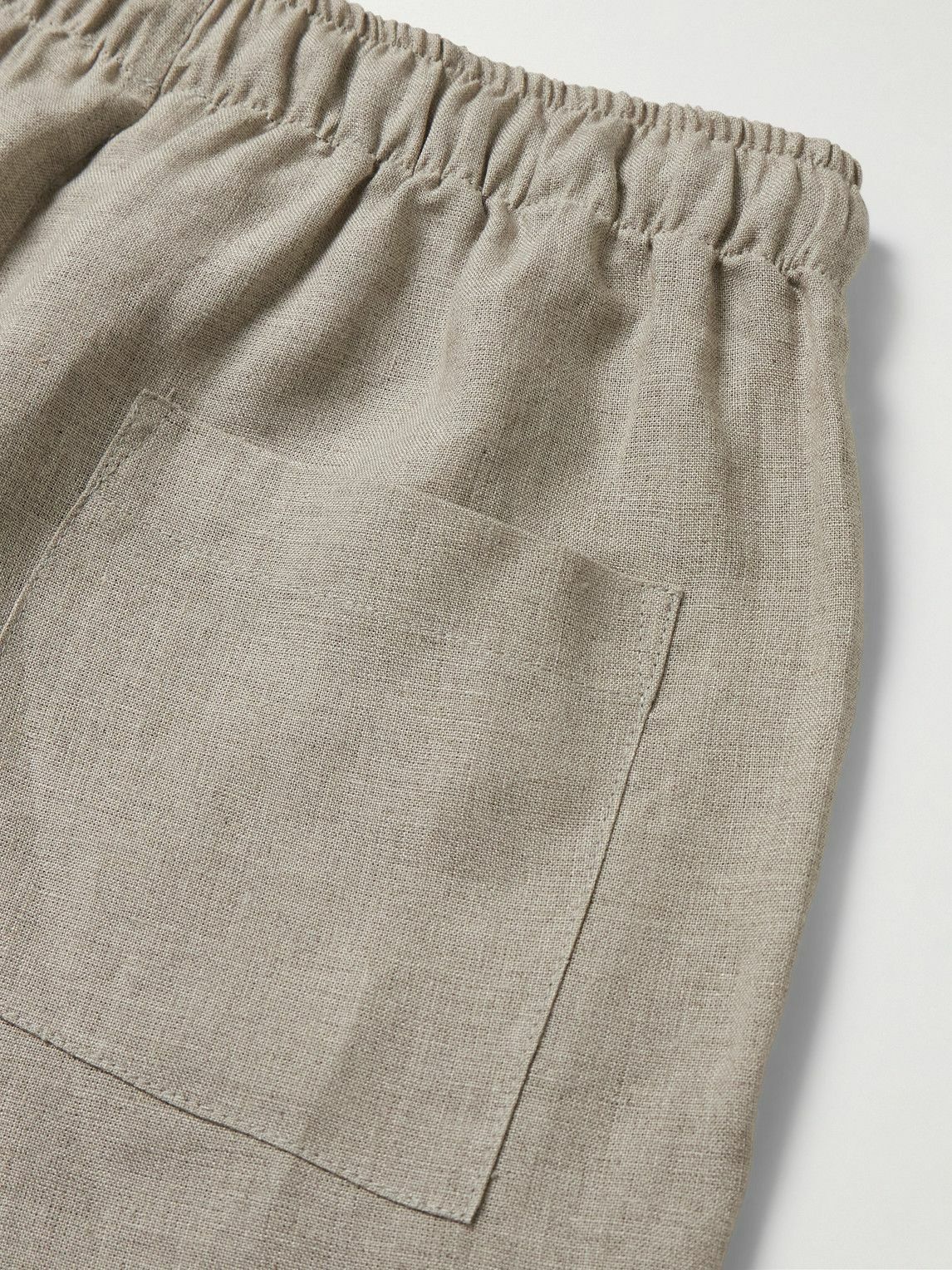 De Petrillo - Slim-Fit Straight-Leg Linen Drawstring Shorts - Neutrals