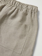 De Petrillo - Slim-Fit Straight-Leg Linen Drawstring Shorts - Neutrals