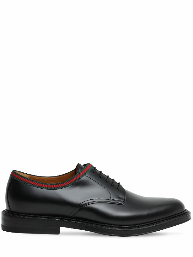 Photo: GUCCI - 15mm Leather Lace-up Derby Shoes