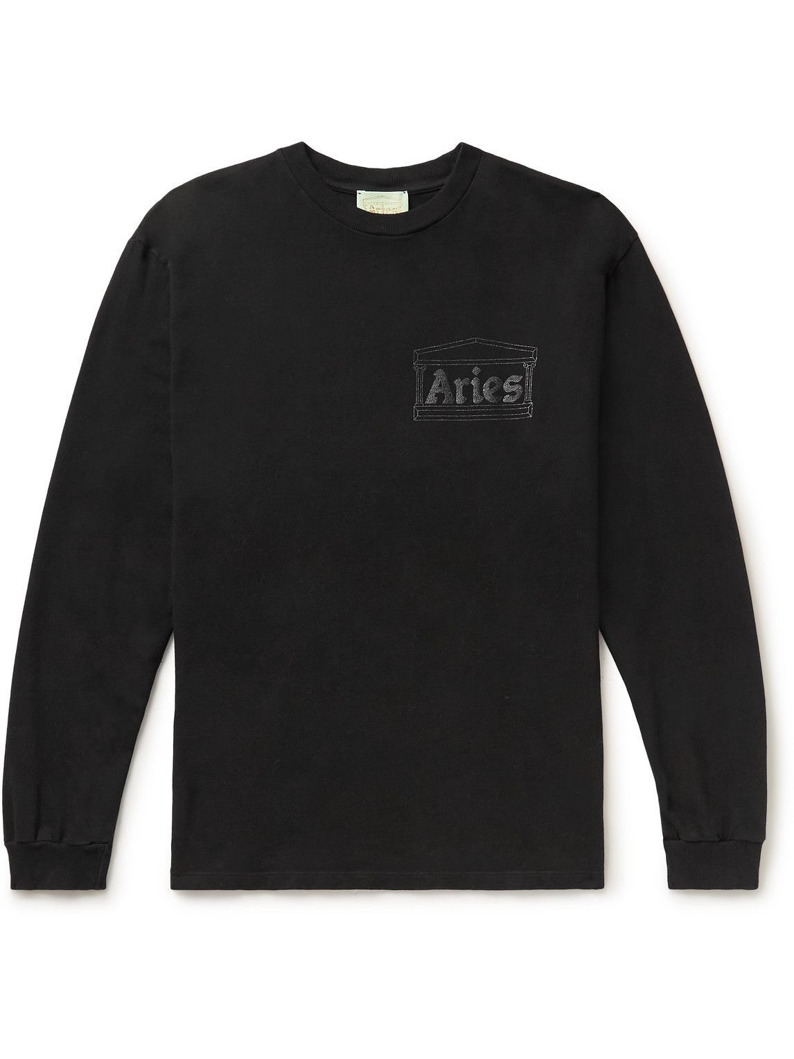 Photo: Aries - Temple Logo-Print Cotton-Jersey T-Shirt - Black