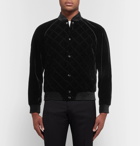 Saint Laurent - Quilted Velvet Bomber Jacket - Men - Black