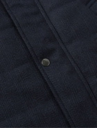 Kingsman - Slim-Fit Quilted Padded Herringbone Wool Gilet - Blue