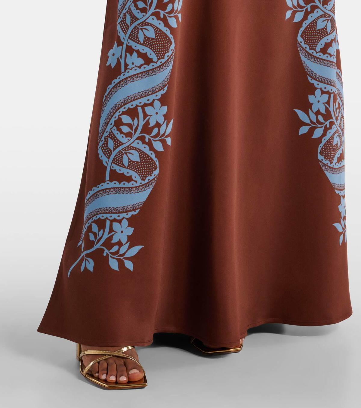 La DoubleJ Sleek printed silk twill maxi skirt