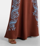 La DoubleJ Sleek printed silk twill maxi skirt