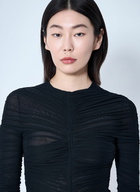 Mugler Ruched Mesh Bodysuit