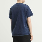 Les Tien Men's Heavyweight Binded Neck Inside Out T-Shirt in Vintage Indigo