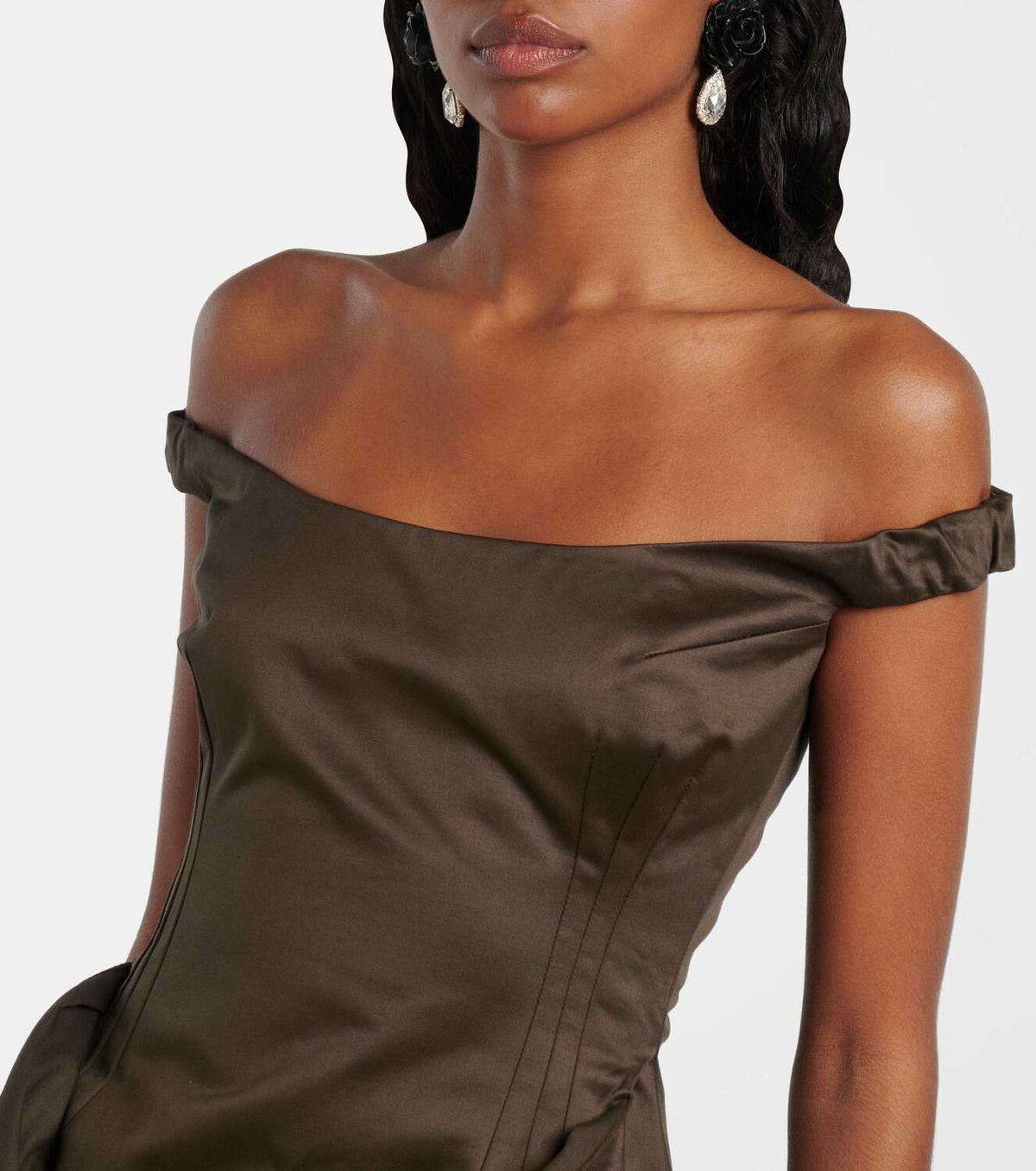 Magda Butrym Floral-appliqué cotton corset dress