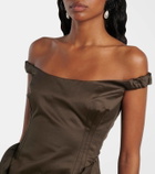 Magda Butrym Floral-appliqué cotton corset dress