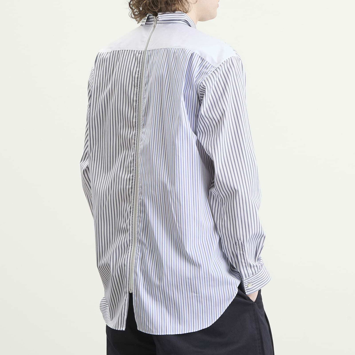 Comme des Garçons SHIRT Men's Cotton Poplin Shirt in White X Stripe