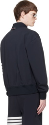 Thom Browne Navy Printed 4-Bar Bomber Jacket