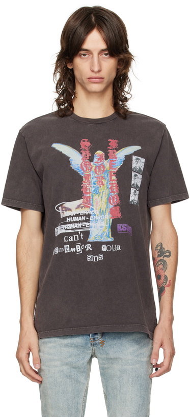 Photo: Ksubi Brown Crewneck Sinners Kash T-Shirt