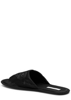 The Row Frances Floral-jacquard Silk Slippers Black