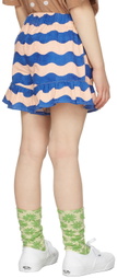 Wynken Kids Pink & Blue Wave Frill Shorts