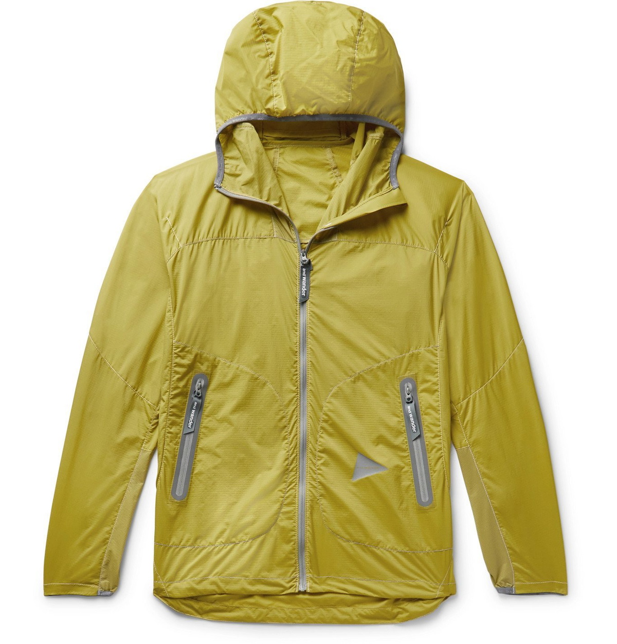 And Wander - Weave Windy Ripstop Hooded Jacket - Yellow and Wander