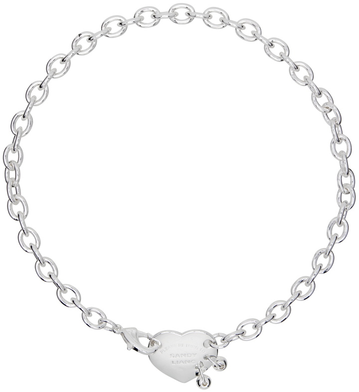 Photo: Sandy Liang Silver 'Return To Sandy Liang' Necklace