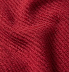 Brunello Cucinelli - Striped Ribbed Cotton Sweater - Red