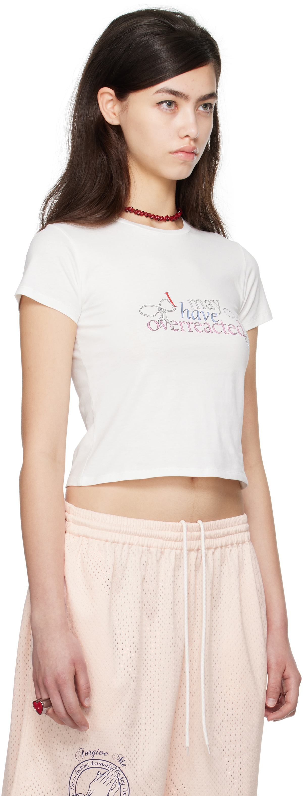 I'm Sorry by Petra Collins SSENSE Exclusive White JennyFax Edition 'I May Have Overreacted' T-shirt