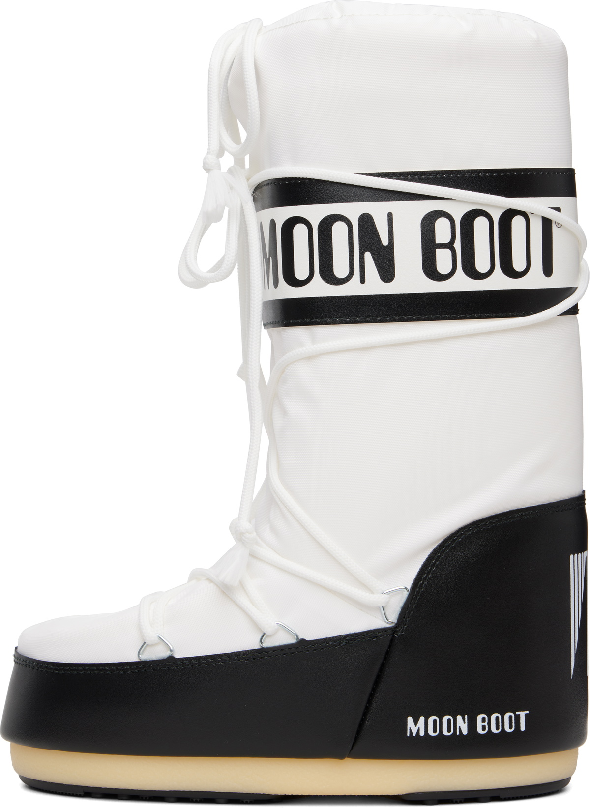 Moon Boot White & Black Icon Nylon Boots