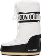 Moon Boot White & Black Icon Nylon Boots