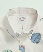 Brooks Brothers Men's Friday Shirt, Poplin Shirt Print | White