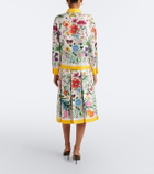 Gucci Gucci Flora pleated silk midi skirt