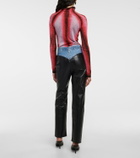 Agolde - Harley denim and leather-blend jeans