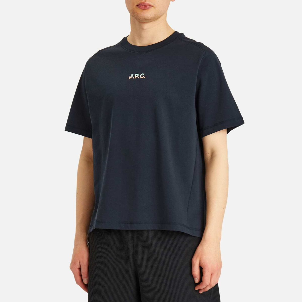 A.P.C. Men's x Asics Wind Logo T-Shirt in Dark Navy A.P.C.