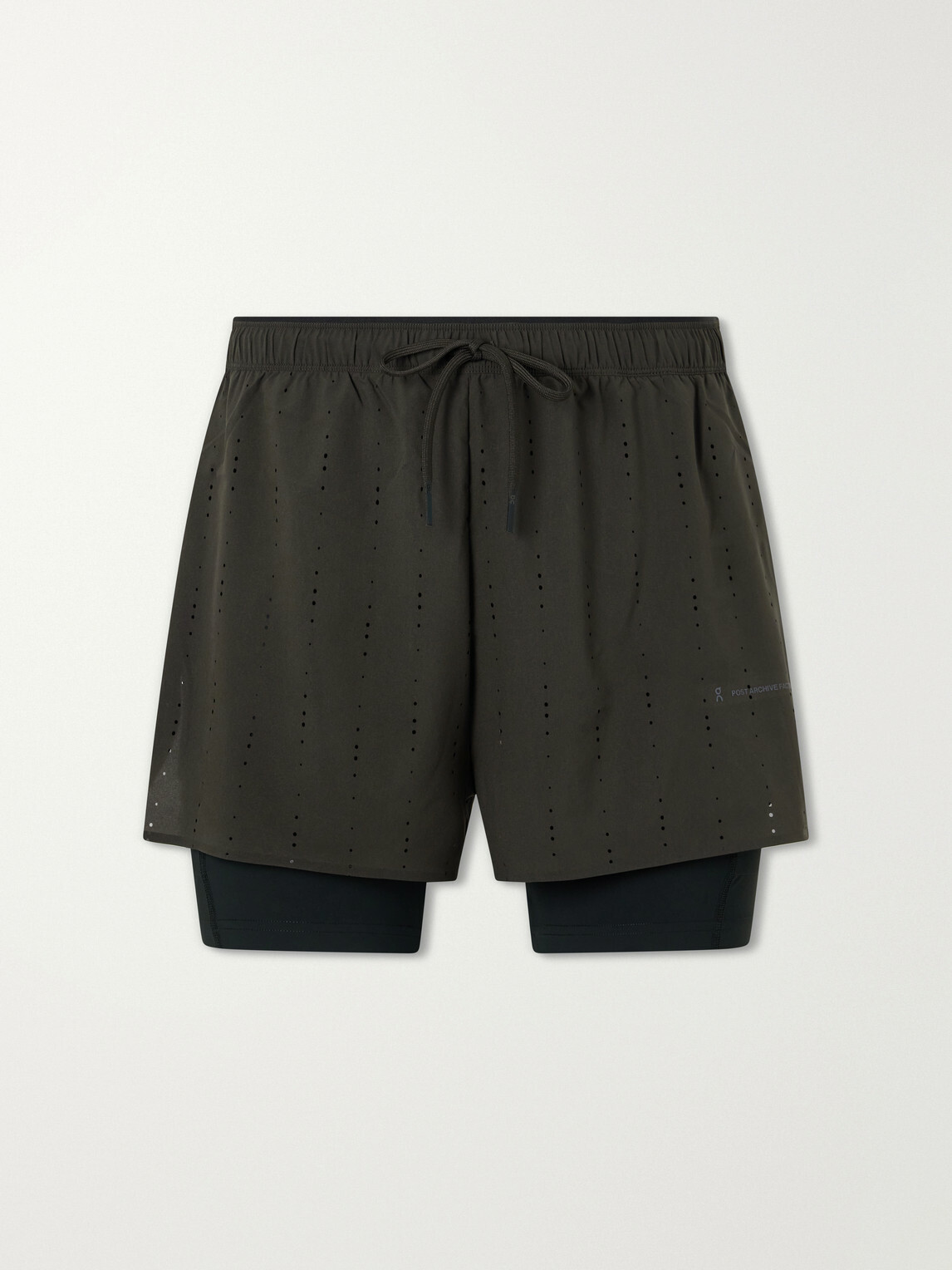 On - Post Archive Faction Zero 2-in-1 Stretch-Jersey and Mesh Running Shorts - Black