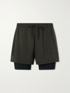 On - Post Archive Faction Zero 2-in-1 Stretch-Jersey and Mesh Running Shorts - Black