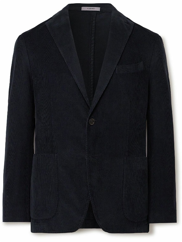 Photo: Boglioli - Unstructured Stretch Cotton and Modal-Blend Corduroy Suit Jacket - Blue