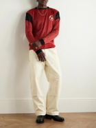Enfants Riches Déprimés - Straight-Leg Distressed Panelled Herringbone Denim Trousers - Neutrals