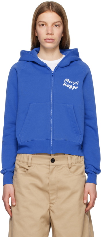 Photo: Meryll Rogge Blue Zip Hoodie