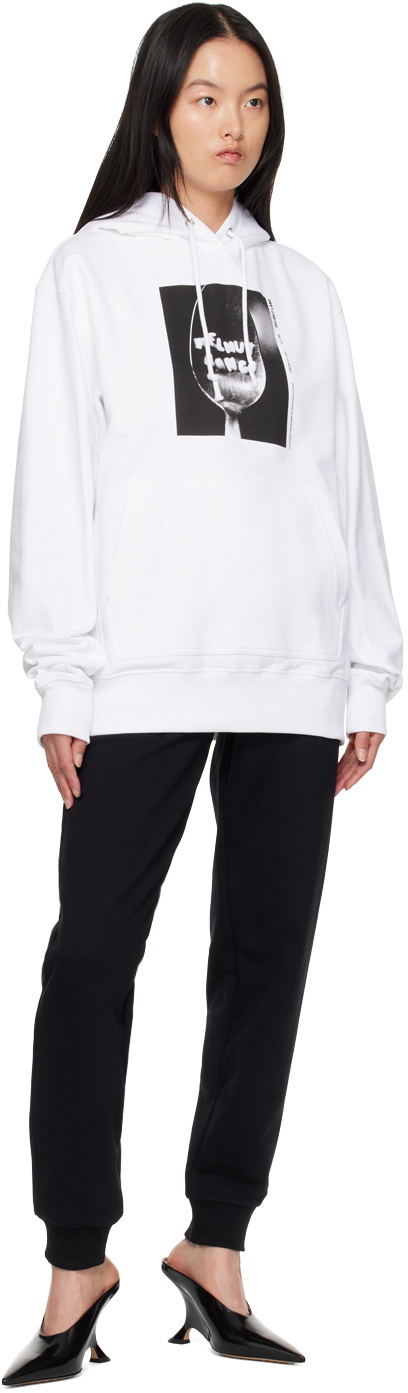 Helmut Lang White Photo Hoodie