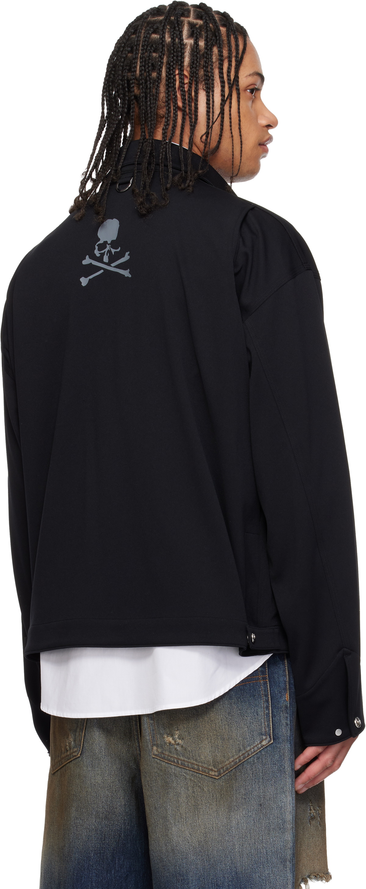 mastermind JAPAN Black Jersey Detroit Jacket