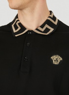 Greca Collar Polo Shirt in Black