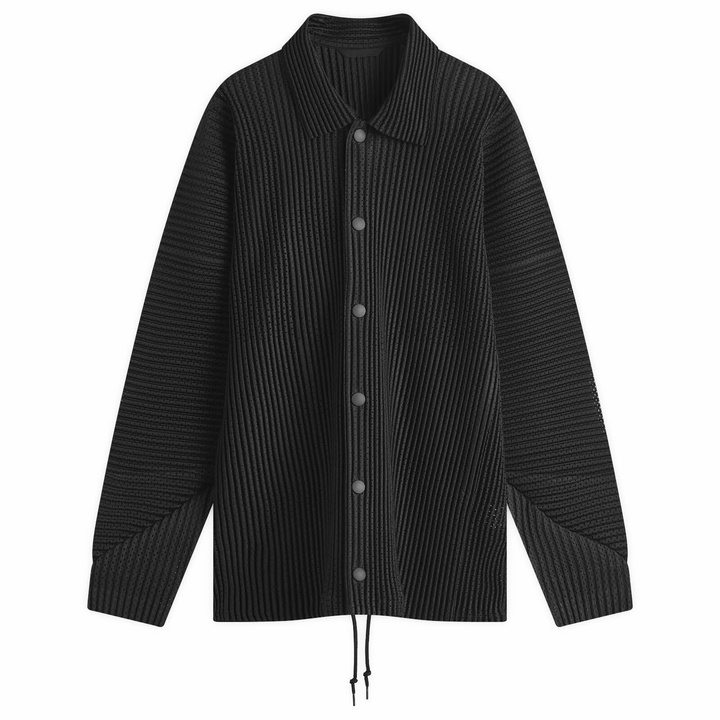 Photo: Homme Plissé Issey Miyake Men's Pleated Mesh Coach Jacket in Black