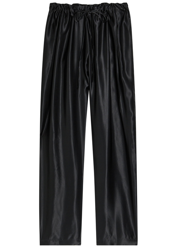 Photo: Khaite Rohen Straight-leg Satin Trousers Black