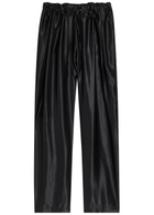 Khaite Rohen Straight-leg Satin Trousers Black