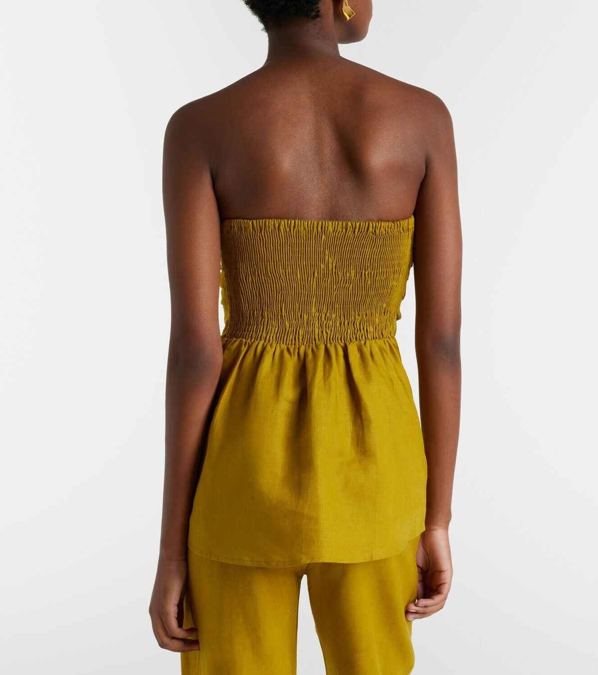 Faithfull Caen strapless linen top