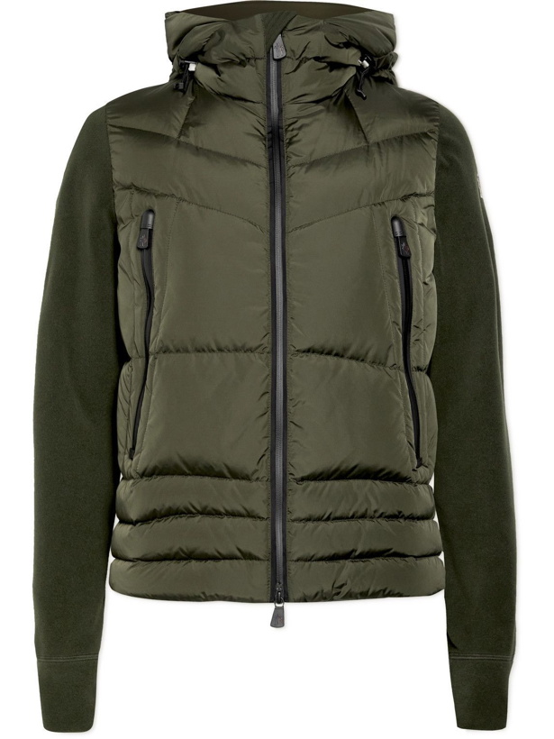 Photo: Moncler Grenoble - Quilted Fleece Hooded Down Ski Jacket - Green